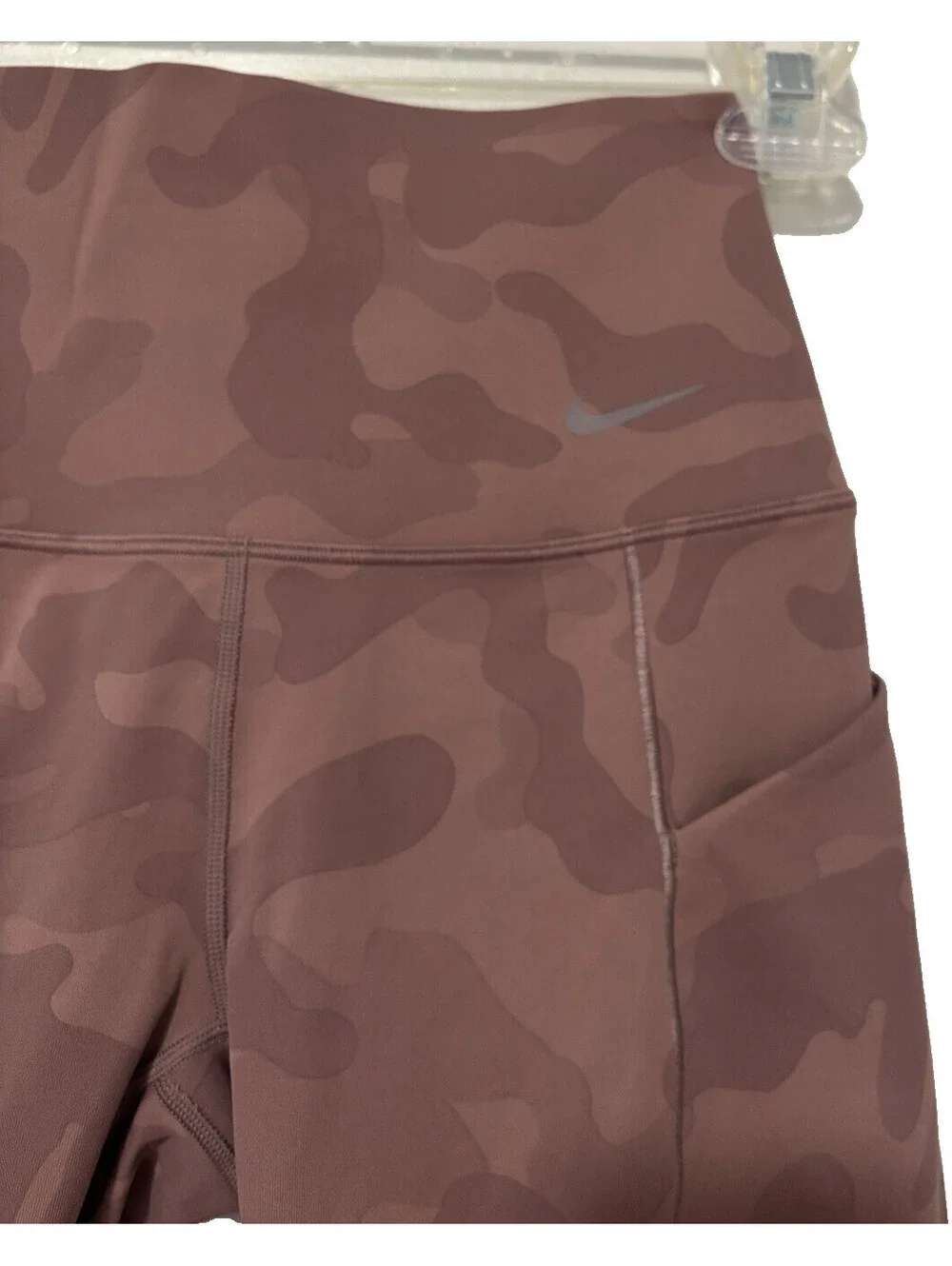 Nike Universa  Dri-Fit Support High-Waist  Camo Biker Short Mauve  Size XS